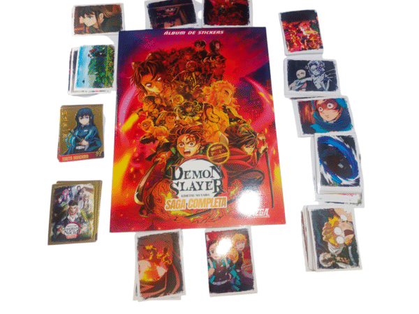Álbum Demon Slayer Saga completa de mega colecciones mas poster imprescindible.